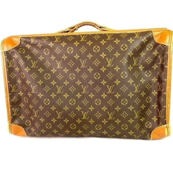 LOUIS VUITTON MONOGRAM CANVAS TRAVEL BAG – VINTAGE LV LOGO LUGGAGE - Picture 3 of 16